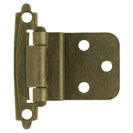 Cabinet Inset Hinge, Self-Closing, Antique Brass, 3/8-In., 2-Pk.