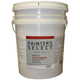 Basics Interior Paint, Flat, Latex, 5-Gallons