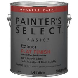 Basics Exterior Latex House Paint, Flat White, 1-Gallon