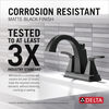 Delta Flynn Two Handle Centerset Bathroom Faucet in Matte Black
