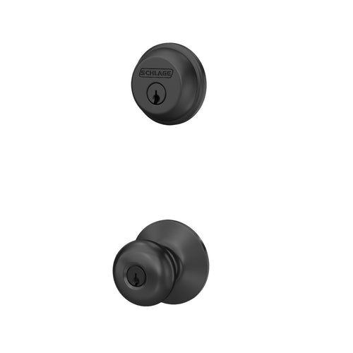 Schlage Single Cylinder Deadbolt and Plymouth Knob Keyed Entry Lock