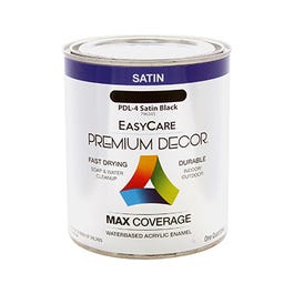 Premium Decor Black Satin Enamel Paint, Qt.