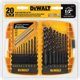 Metal Drill Bit Set, Black Oxide, 20-Pc.