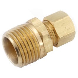 Brass Compression Connector, Lead-Free, 1/2 x 3/8-In. MPT
