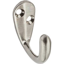 Hat Coat Hook With Ball Tip, Die-Cast Zinc With Satin Nickel